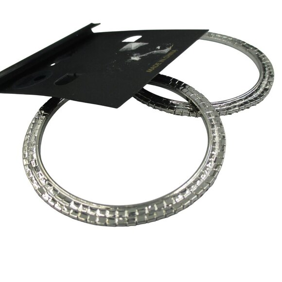 nOir Jewelry Pressed Crystal Sparkle 2” Hoop NWT Y2K Party - Picture 5 of 5